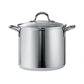 Tramontina Covered Stainless Steel Stock Pot, 12 Qt
