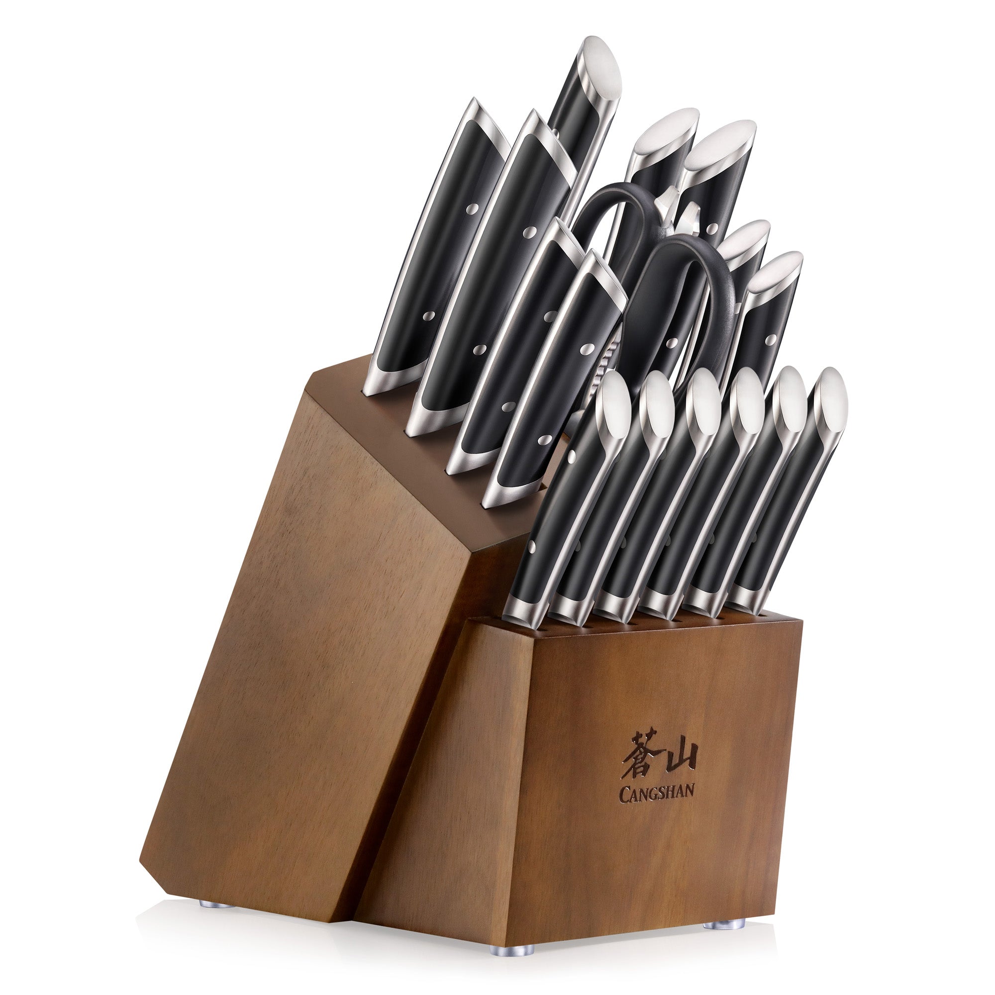 Cangshan HELENA Series German Steel 17-piece Knife Block Set, Black