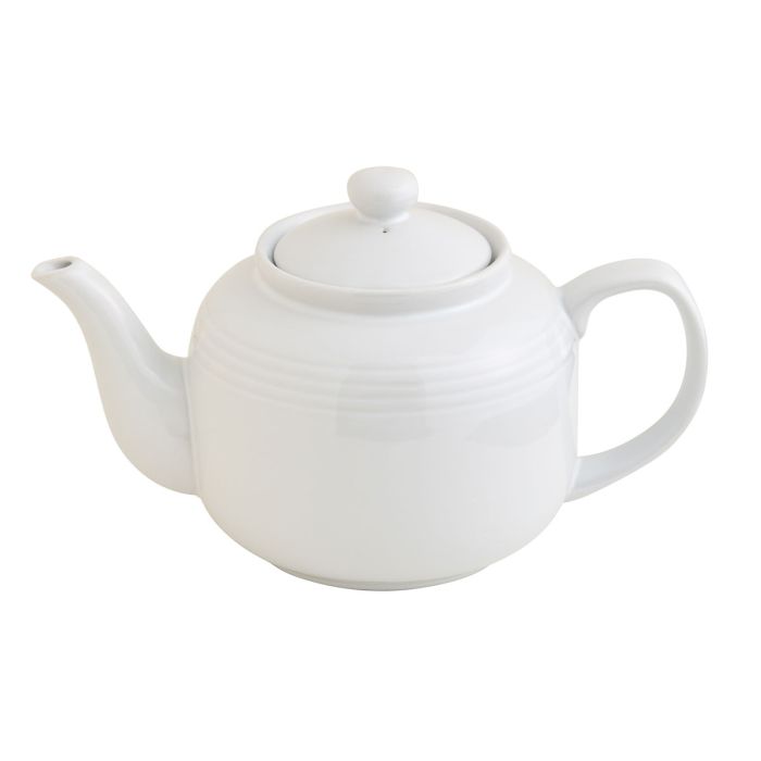 House of Prill Teapot with Stainless Steel Infuser, White | Common