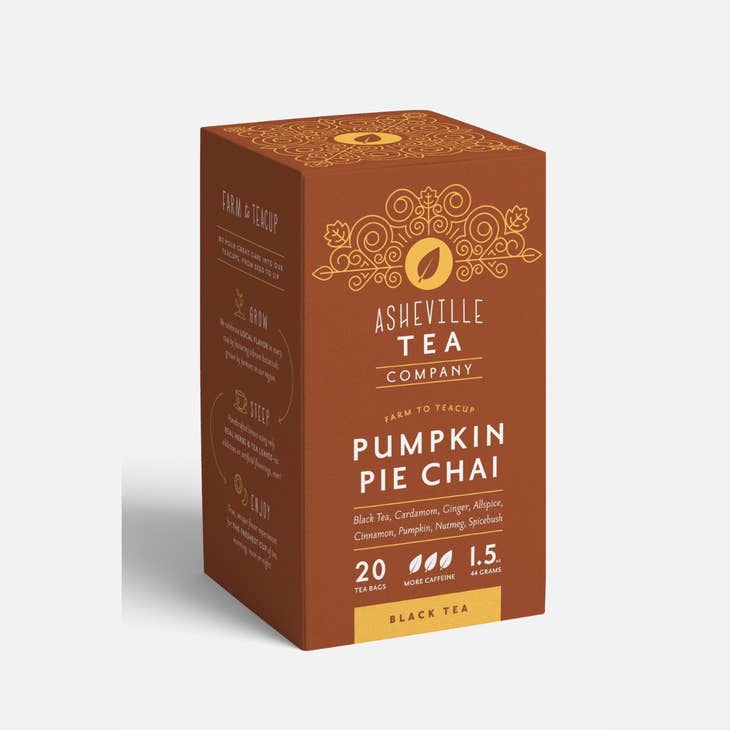 Asheville Tea Pumpkin Pie Chai Tea Box, 20 tea bags