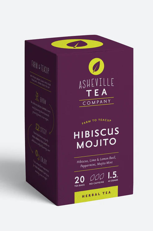 Asheville Tea Hibiscus Mojito Tea Box, 20 tea bags