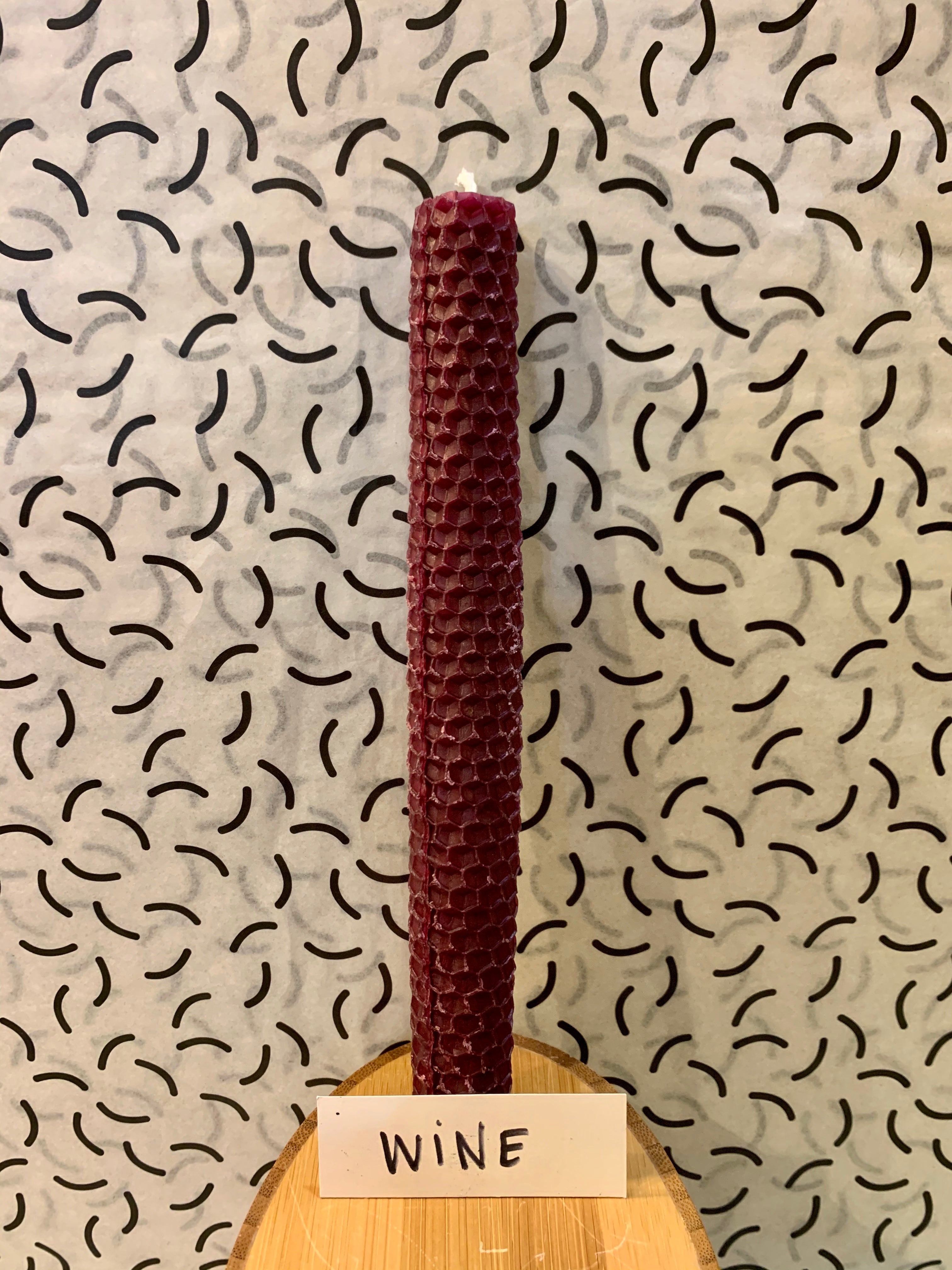 Buy wine Hand Rolled Beeswax Taper Candles, Sold Individually