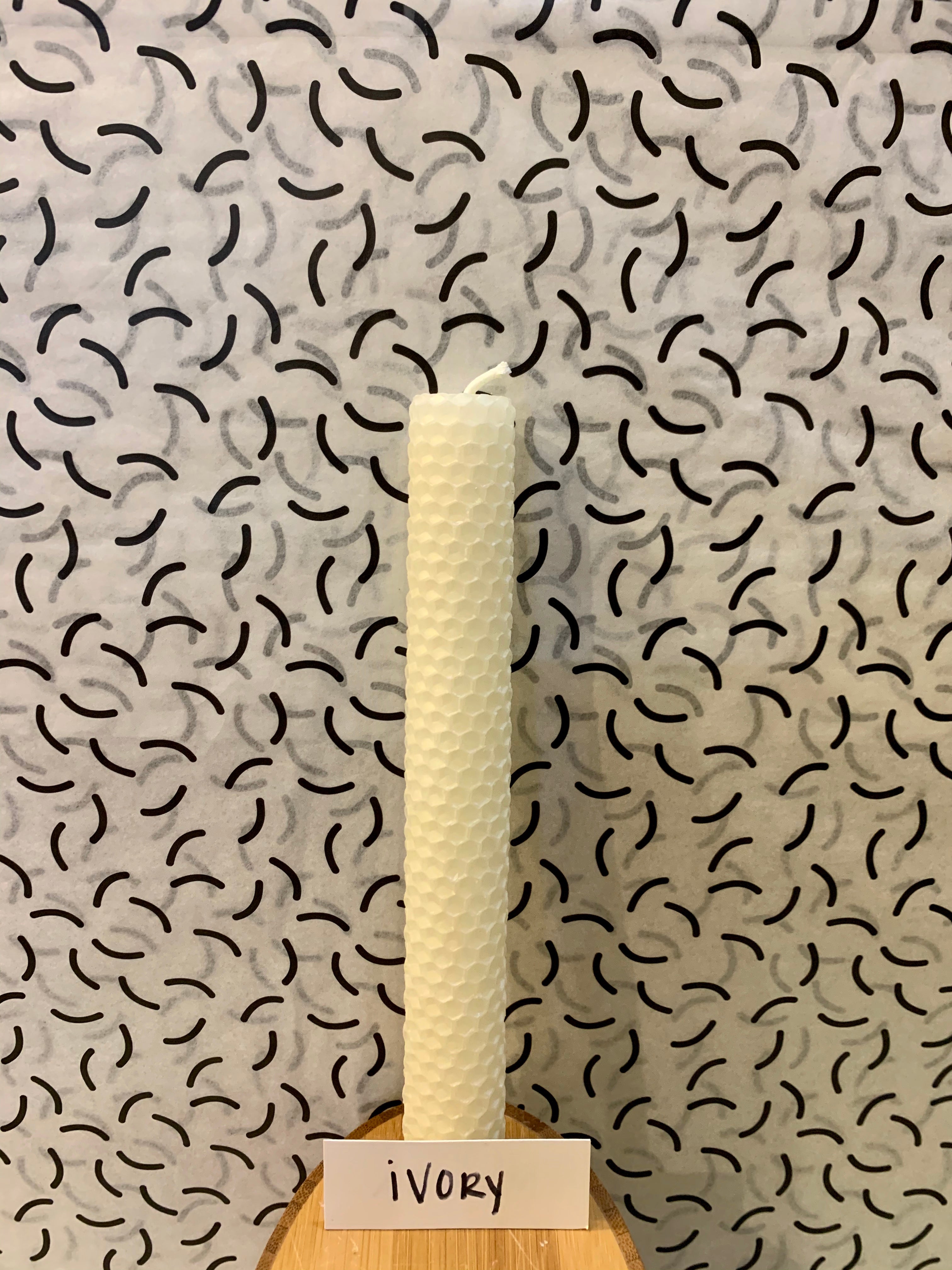 Buy ivory Hand Rolled Beeswax Taper Candles, Sold Individually