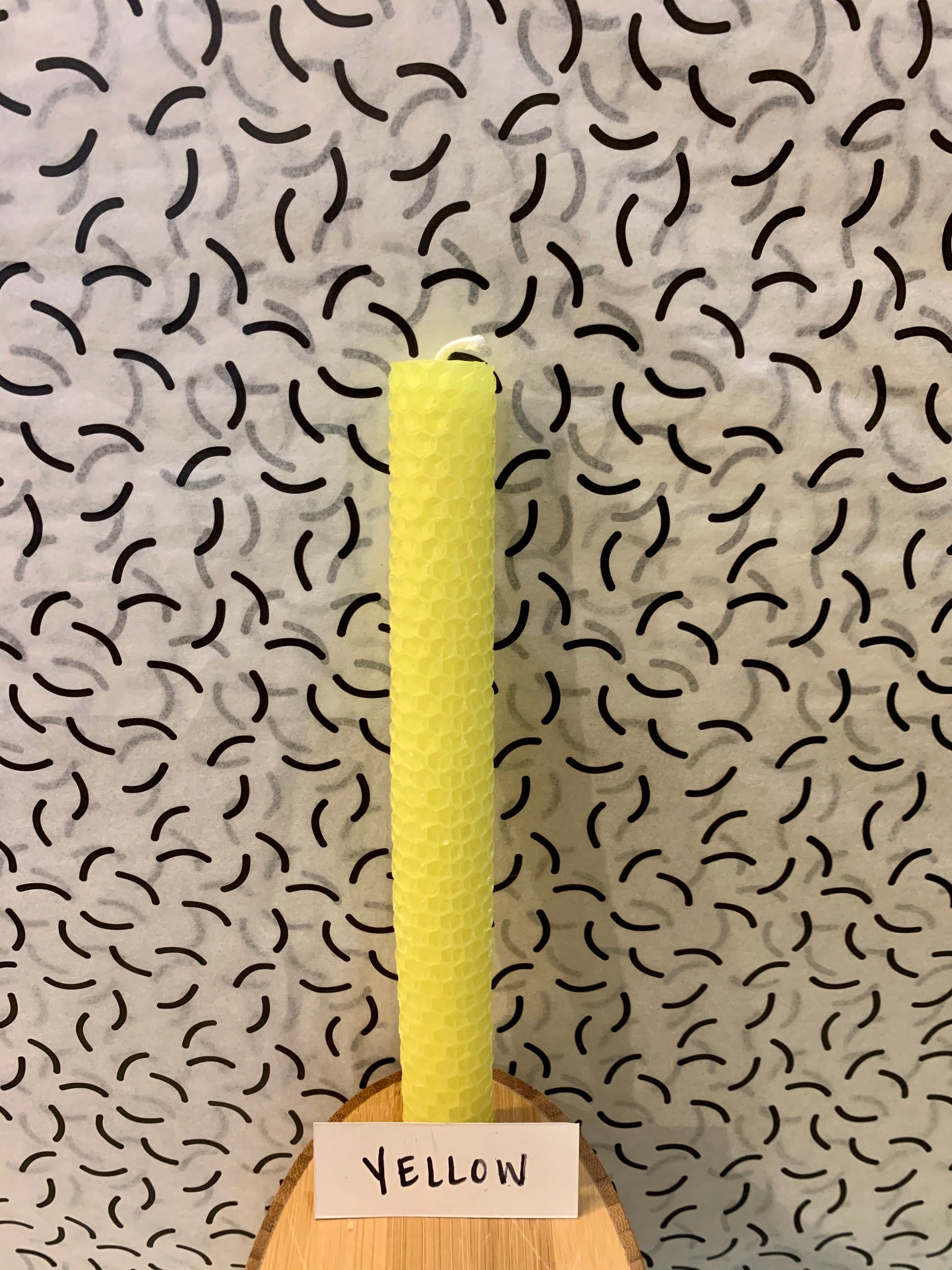 Buy yellow Hand Rolled Beeswax Taper Candles, Sold Individually