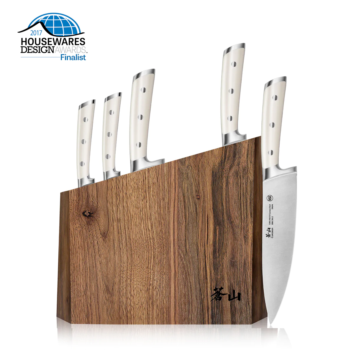 Cangshan HELENA Series German Steel Forged Knife Block Set (17-Piece, Black)