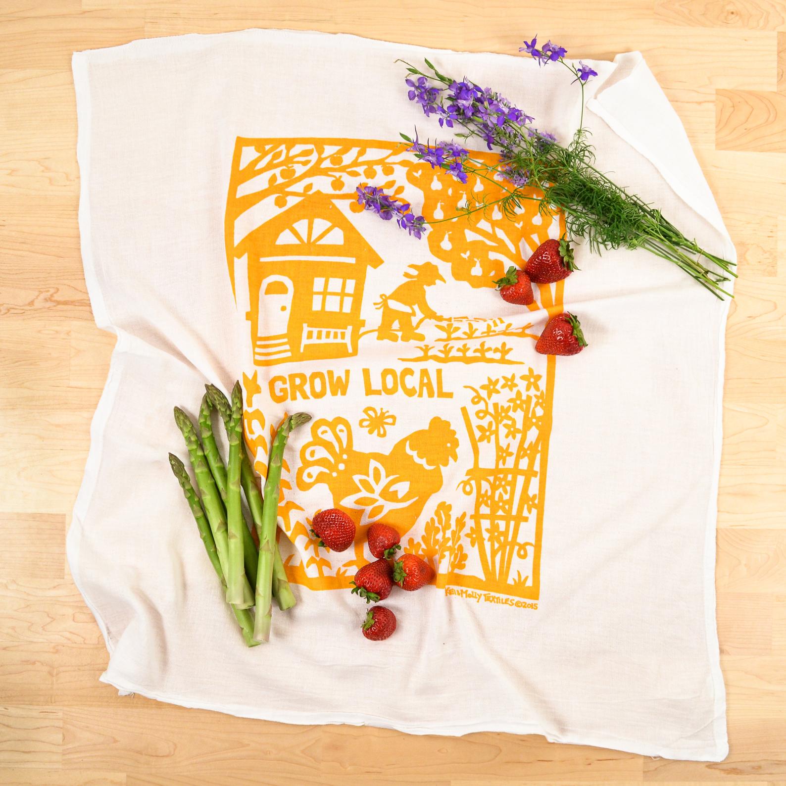 Flour Sack Towel: Grow Local-Squash