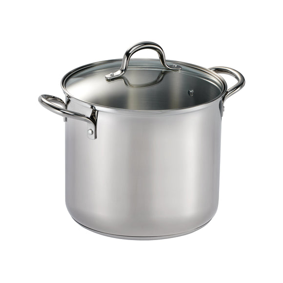 Tramontina Covered Stainless Steel Stock Pot, 12 Qt