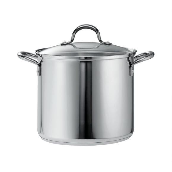 Tramontina Covered Stainless Steel Stock Pot, 12 Qt