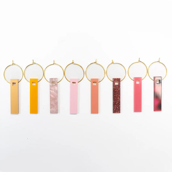 Mod Lounge Paper Co Wine Charms, Shades of Pink