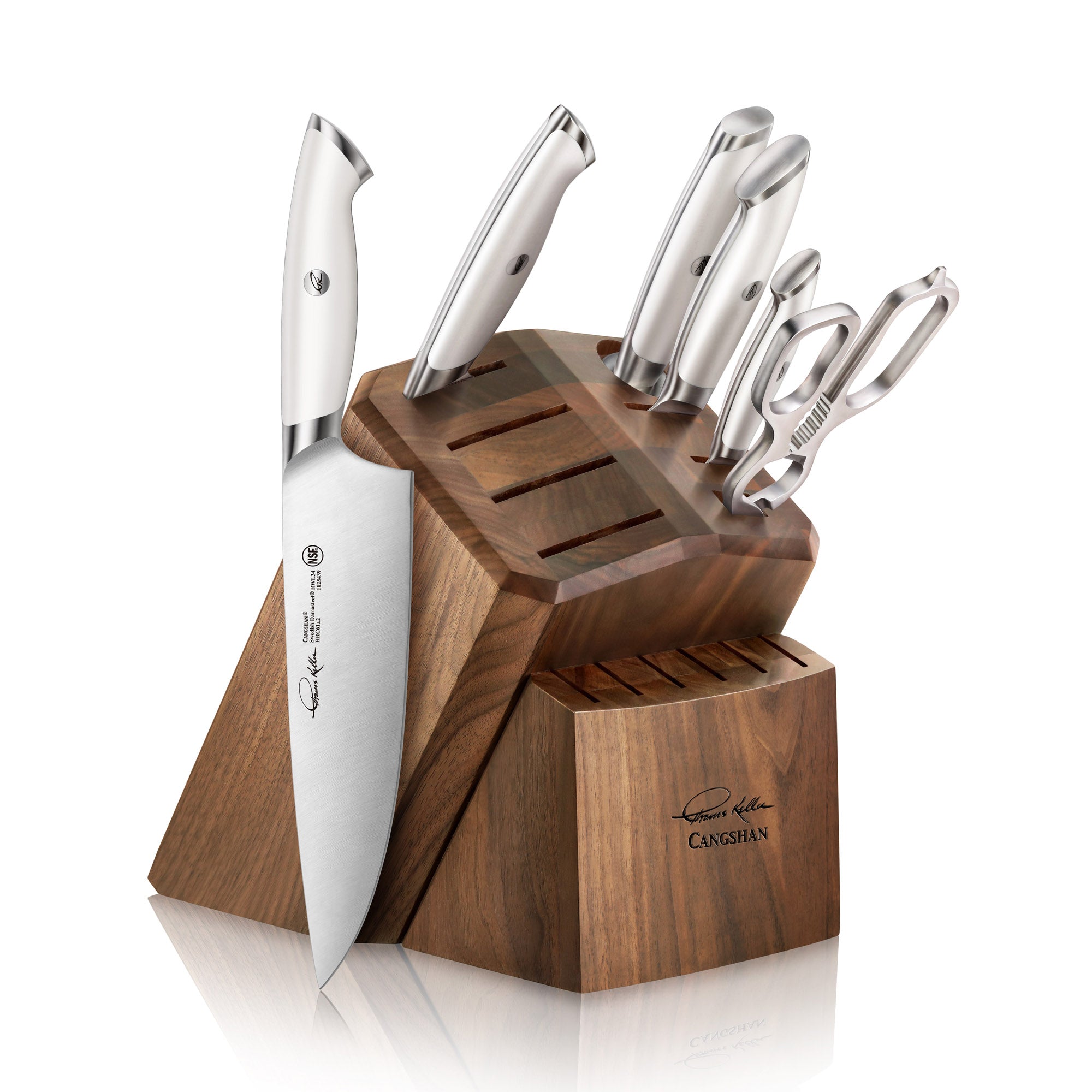 Thomas Keller Signature Collection 7-Piece Knife Block Set, White