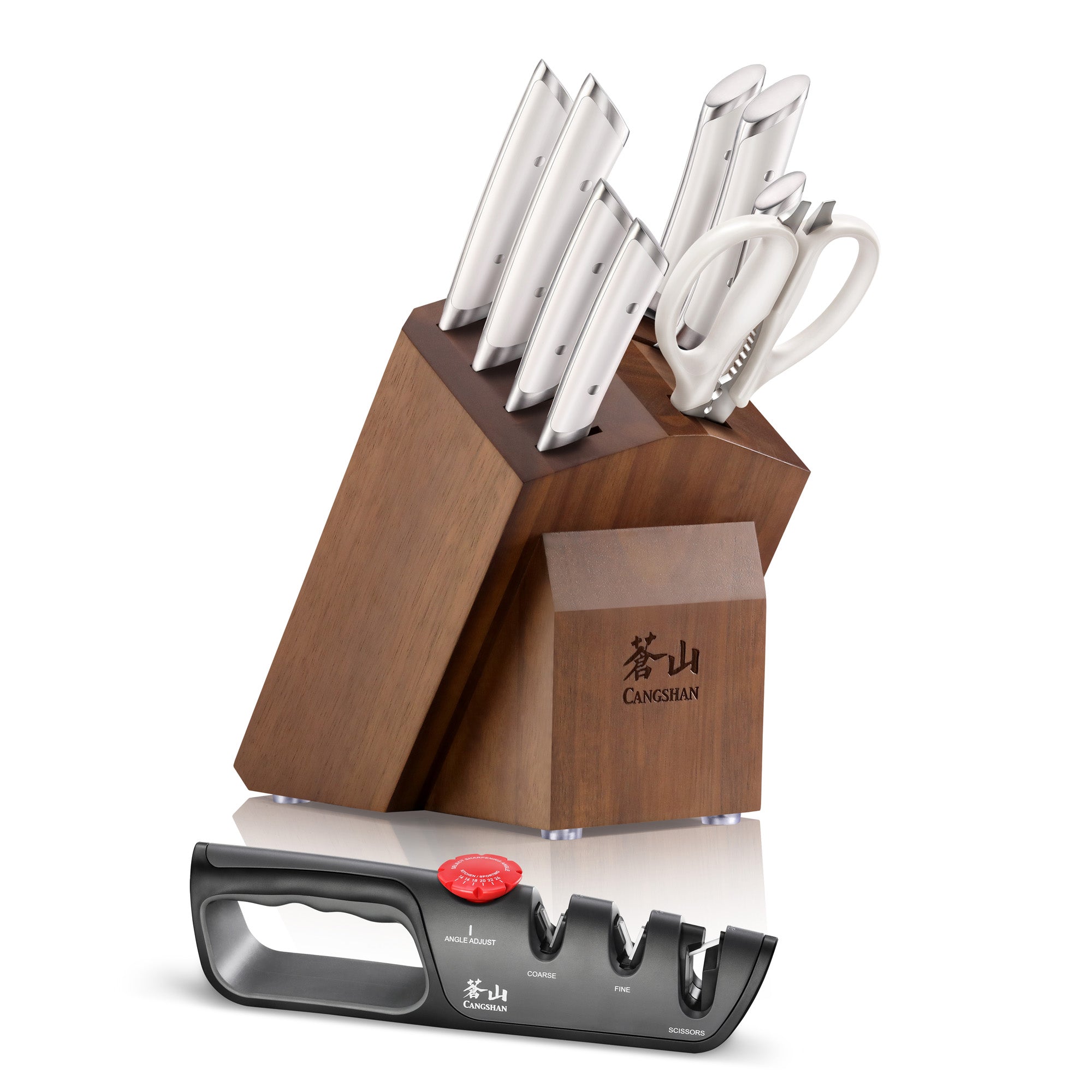 Cangshan HELENA Series German Steel 10-piece Knife Block Set, White