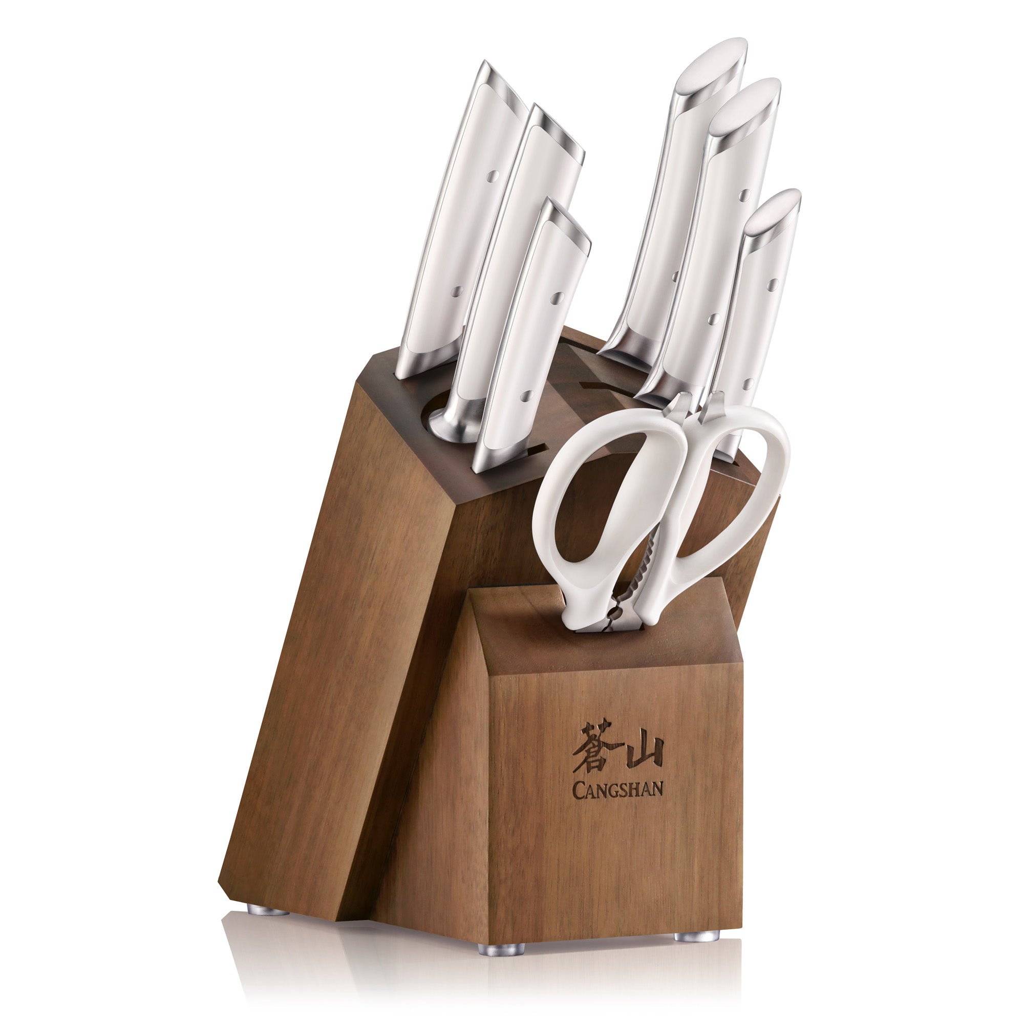 Cangshan HELENA Series German Steel 8-piece Knife Block Set, White