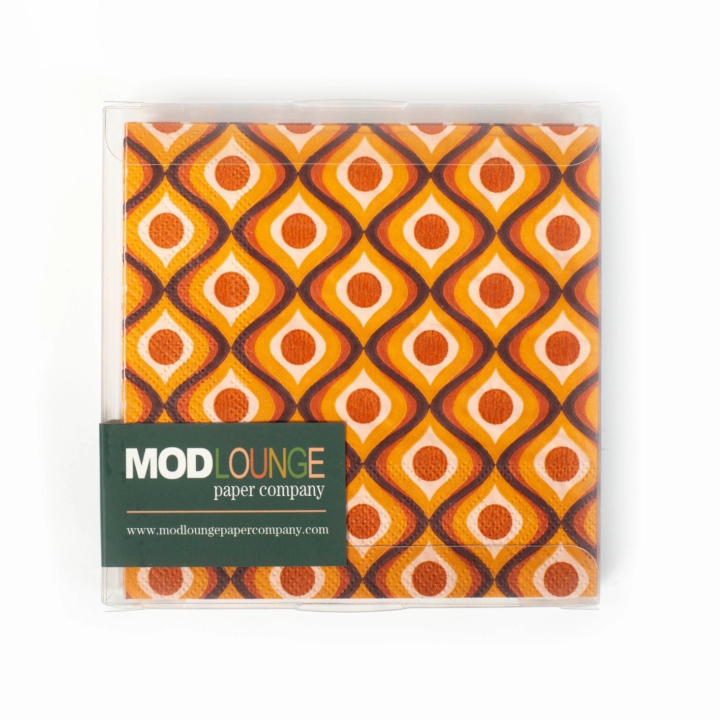 Mod Lounge Paper Co Cocktail Napkin Amber Circle in Waves