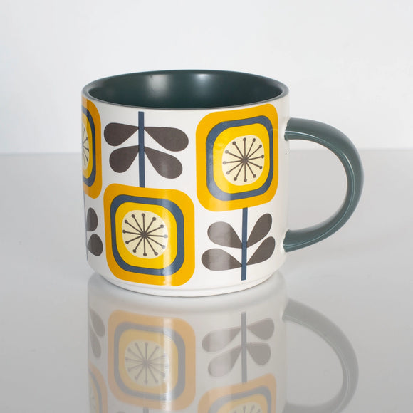 Mod Lounge Paper Co Mid Century Sunflower Matte Mug