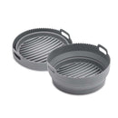 HIC Kitchen Collapsible Silicone Round Air Fryer Basket Liner, 7qt-2