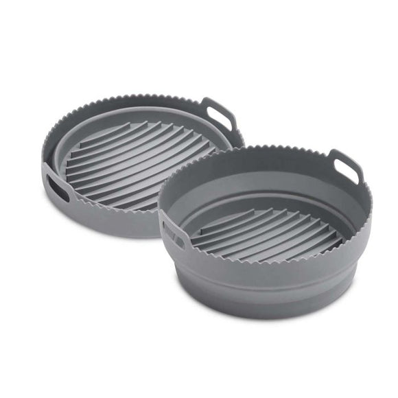 HIC Kitchen Collapsible Silicone Round Air Fryer Basket Liner, 7qt