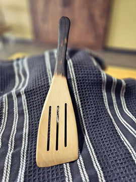 Two Ravens Handmade Wood Slotted French Style Spatula