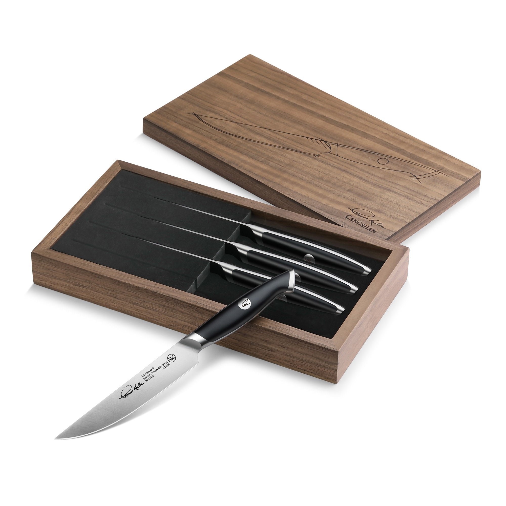 Thomas Keller Signature Collection 4-piece Steak Knife Set, Black