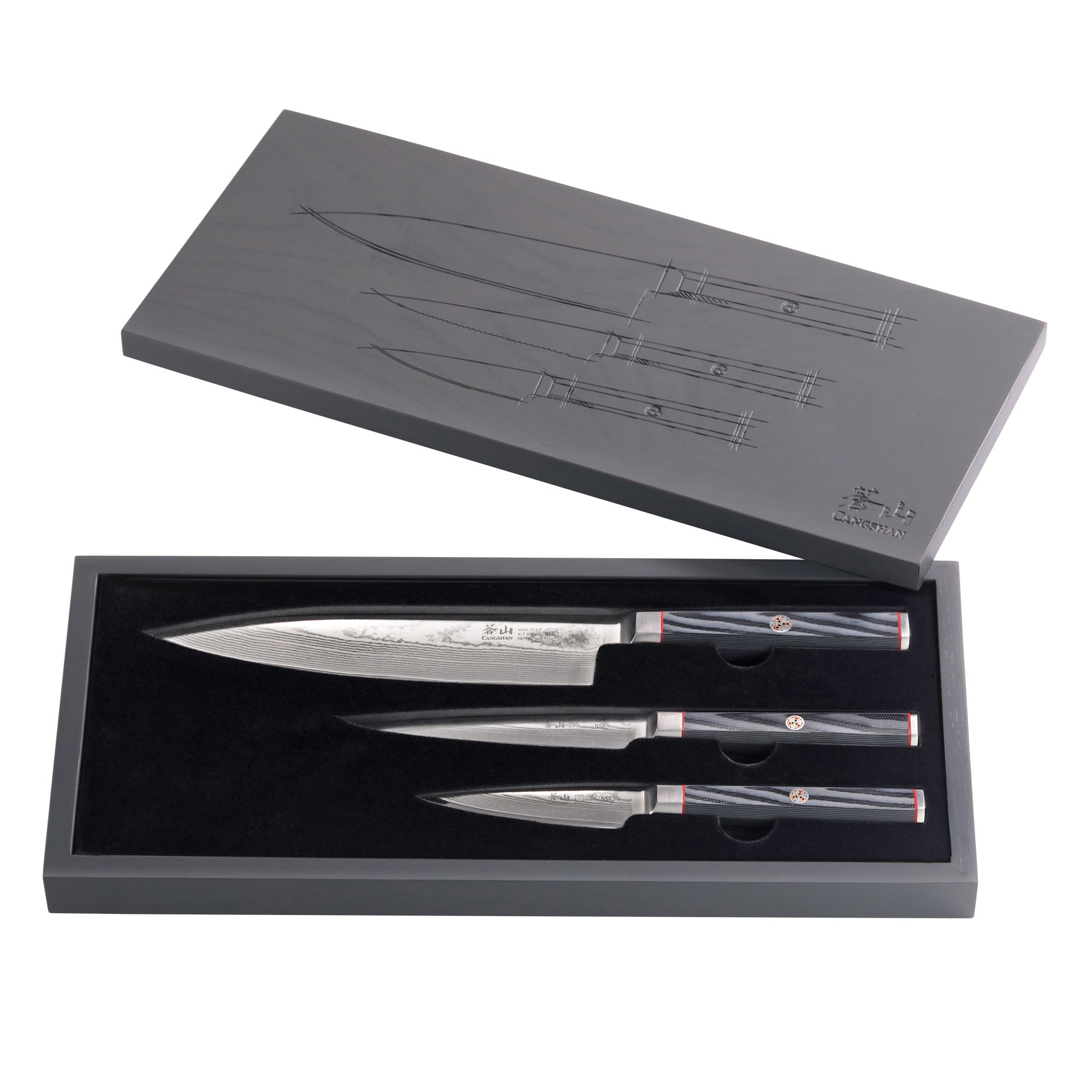 Cangshan YARI 3-piece Starter Knife Set, Ash Box-2