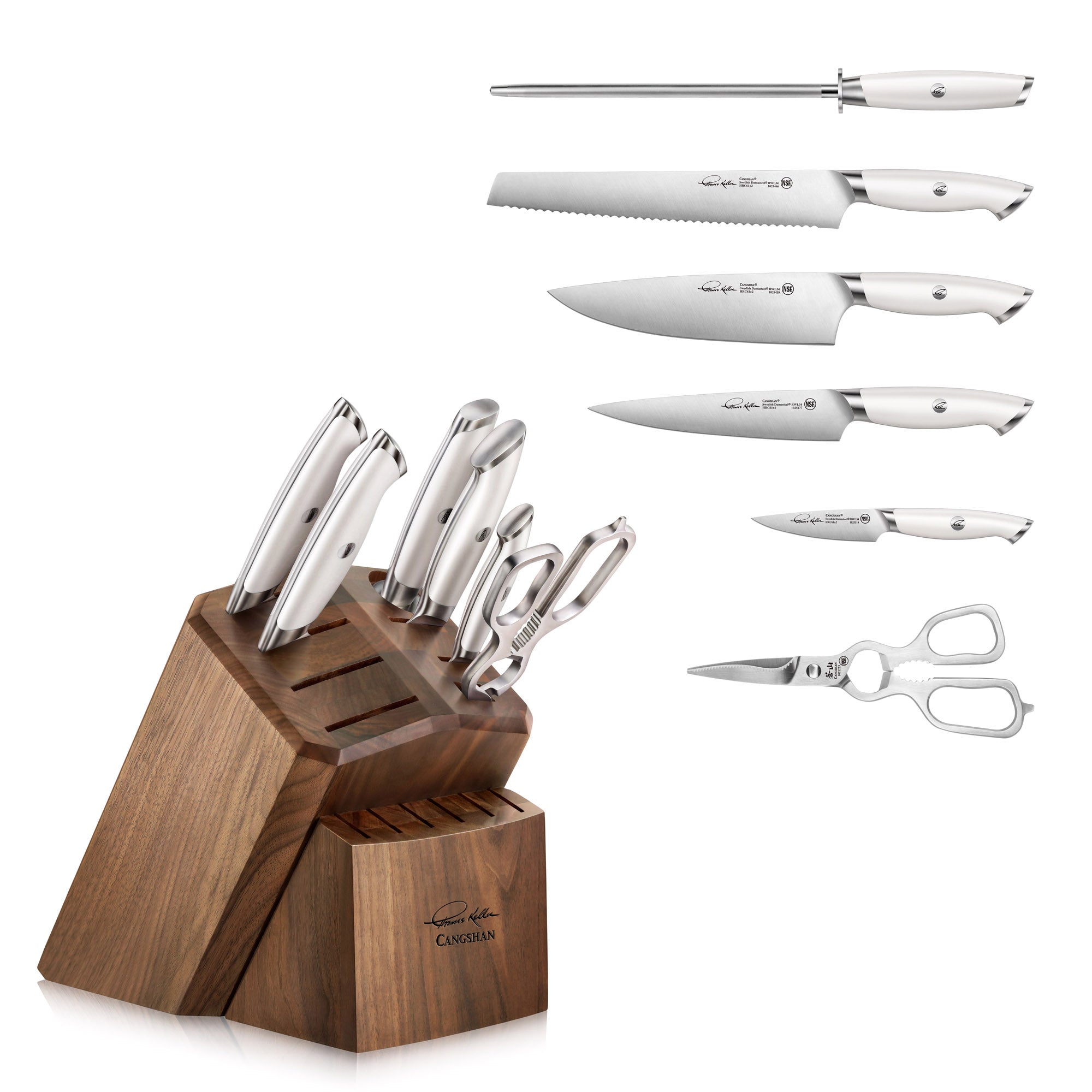 Thomas Keller Signature Collection 7-Piece Knife Block Set, White