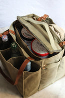 Capabunga Canvas Market Tote with Insert & Adjustable Handles, Caper Green-3