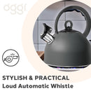 OGGI Stovetop Whistling Tea Kettle, Black