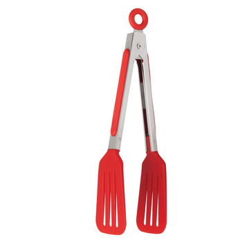 HIC Kitchen Slotted Flipper Tong, 8in
