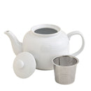 House of Prill Teapot with Stainless Steel Infuser, White-2