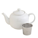 House of Prill Teapot with Stainless Steel Infuser, White-3