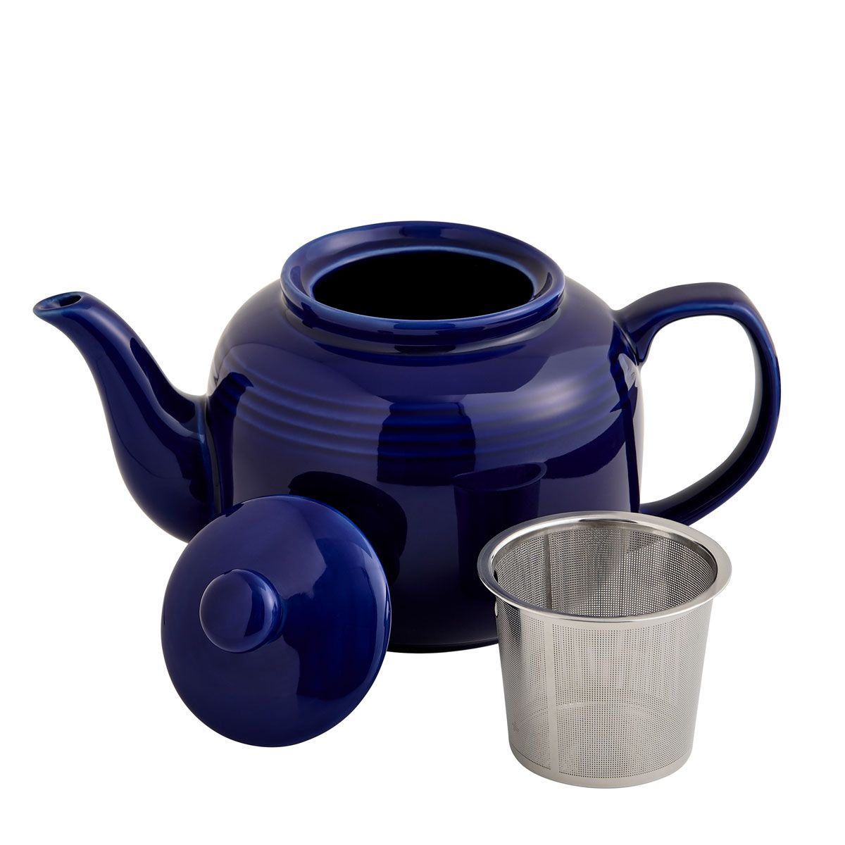 House of Prill Teapot with Stainless Steel Infuser, Cobalt