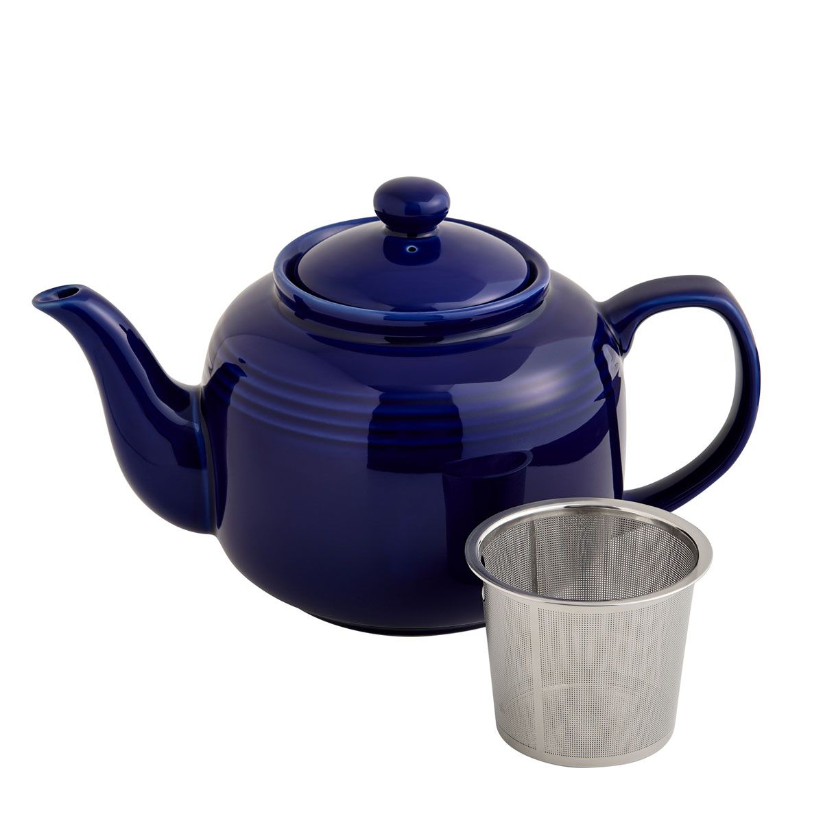 House of Prill Teapot with Stainless Steel Infuser, Cobalt