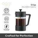 OGGI French Press 5 Cup (600 ml, 20 oz), Black-2