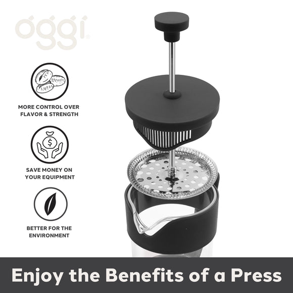 OGGI French Press 5 Cup (600 ml, 20 oz), Black