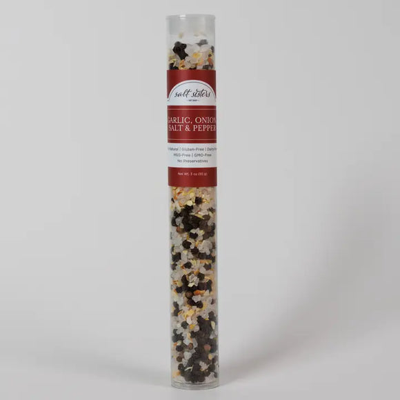 Salt Sisters Garlic, Onion, Salt & Pepper Blend Grinder Refill Tube, 3 oz