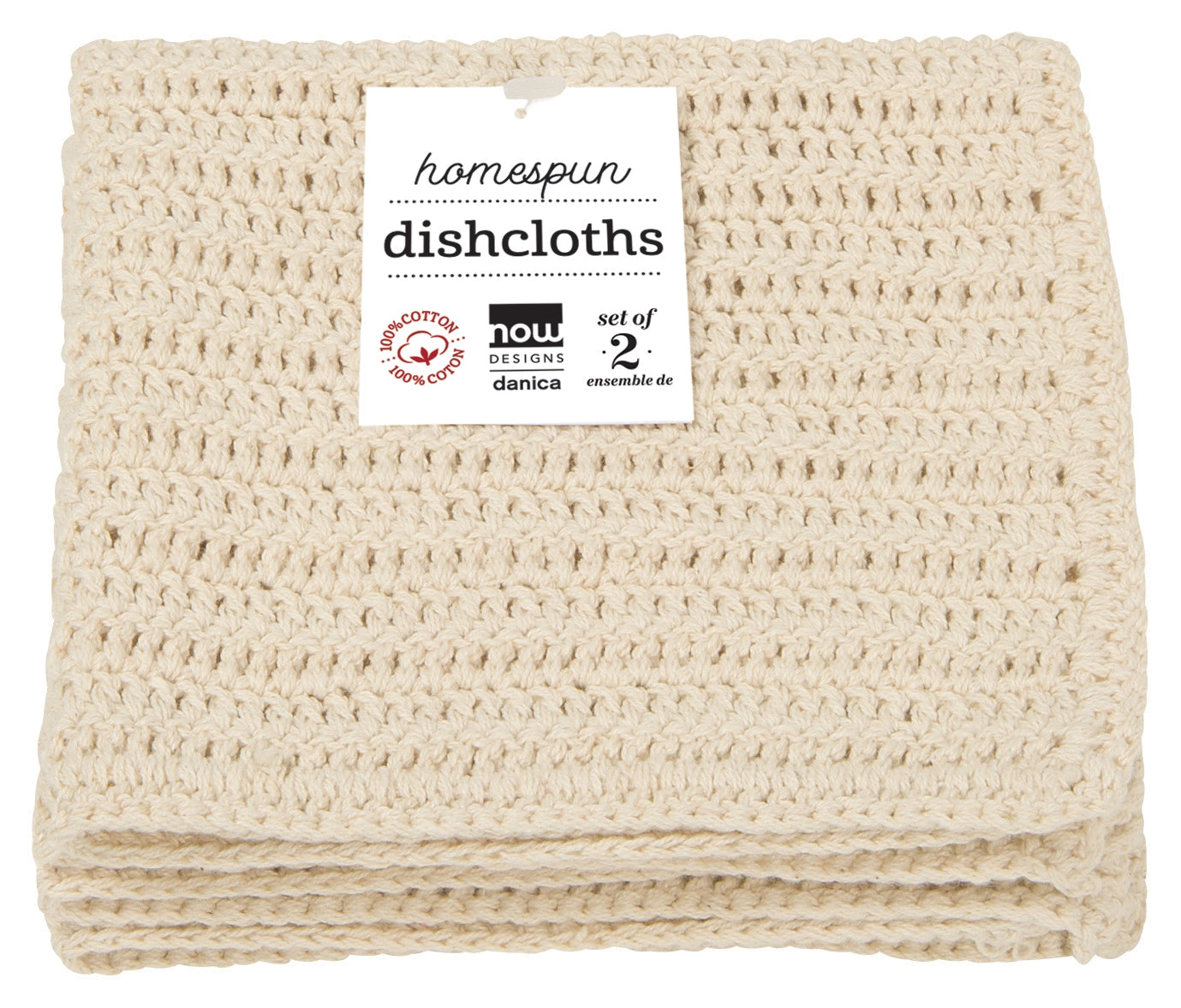 Homespun Natural Crocheted Dishcloths - Thumbnail 2