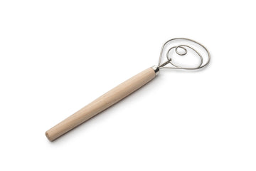 Fox Run Danish Dough Whisk, SS and Wood, 12"