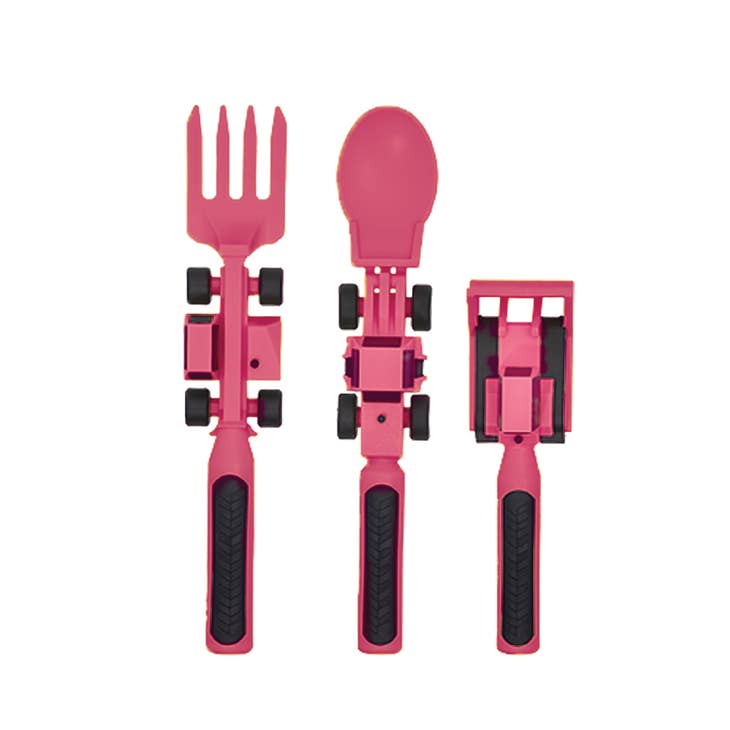 Constructive Eating Limited Edition Pink Construction Utensils, Set of 3