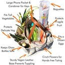 Capabunga Heavy Canvas Market Tote, Natural with Brown Handles-2