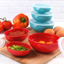 Nesting Prep Bowls with Lids, Set of 3, Multiple Colors-5