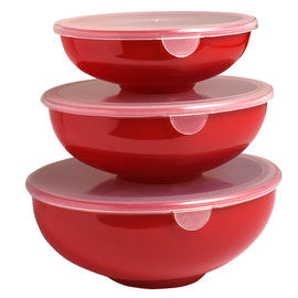 Nesting Prep Bowls with Lids, Set of 3