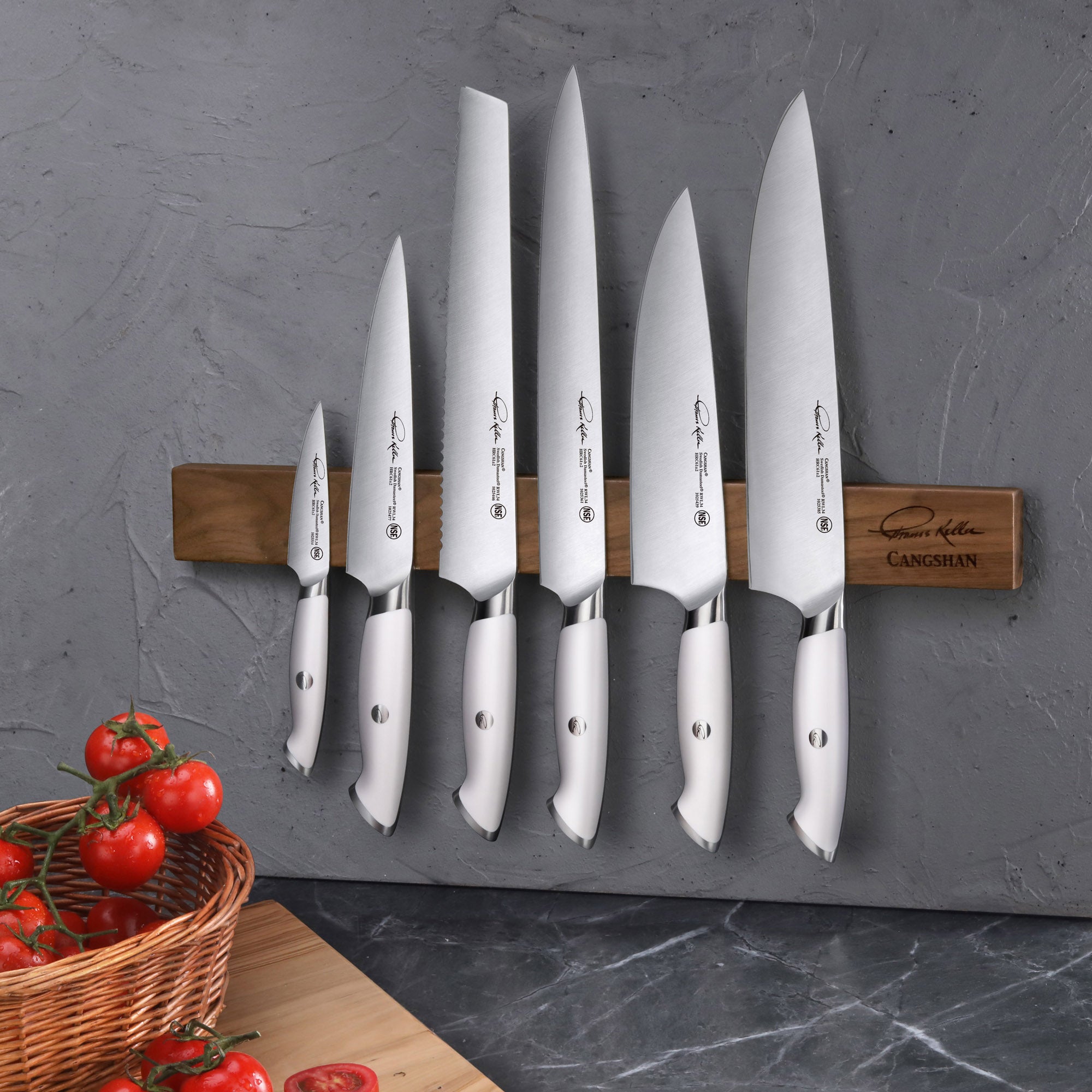 Thomas Keller Signature Collection 7-Piece Magnetic Knife Set, White