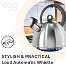 OGGI Stovetop Whistling Tea Kettle, Stainless