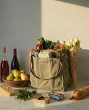 Capabunga Canvas Market Tote with Insert & Adjustable Handles, Caper Green-6