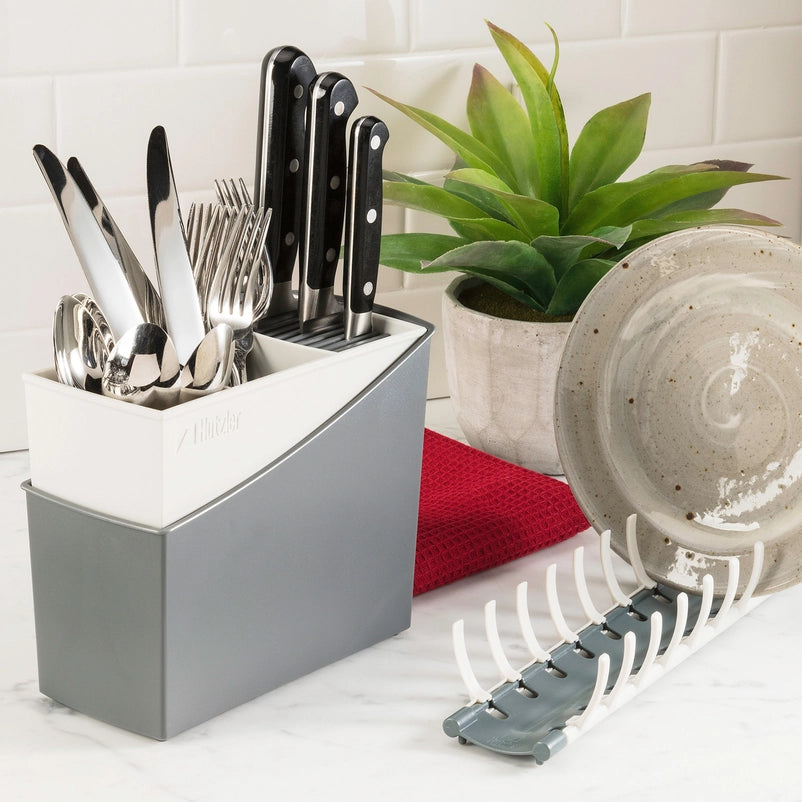 Cutlery Drainer w/ Knife Slots, Multiple Colors