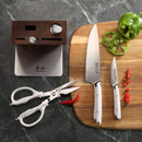 Cangshan HELENA 6pc Knife Block Set, Forged German Steel, HUA Acacia Block, White-7