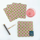 Mod Lounge Paper Co Cocktail Napkin Groovy Floral Pink and Green
