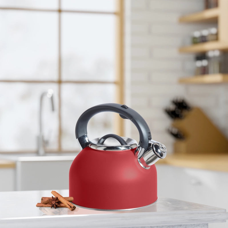 OGGI Stovetop Whistling Tea Kettle, Red