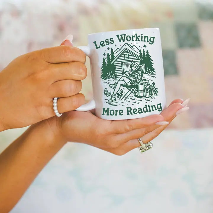 Less Working More Reading Mug, 11oz