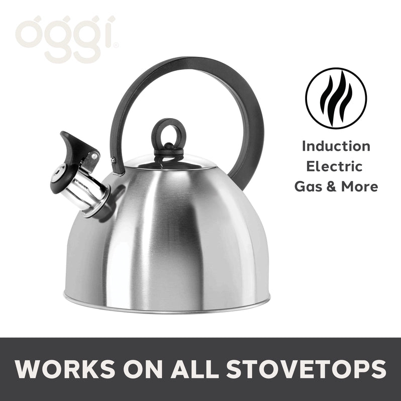 OGGI Stovetop Whistling Tea Kettle, Stainless