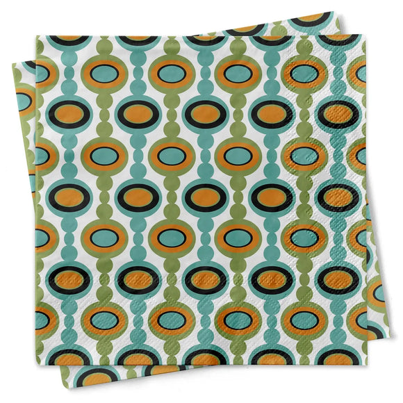 Mod Lounge Paper Co Cocktail Napkin Oval Links